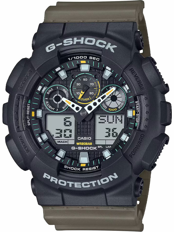 Наручные часы CASIO G-Shock, черный, хаки — фото 1