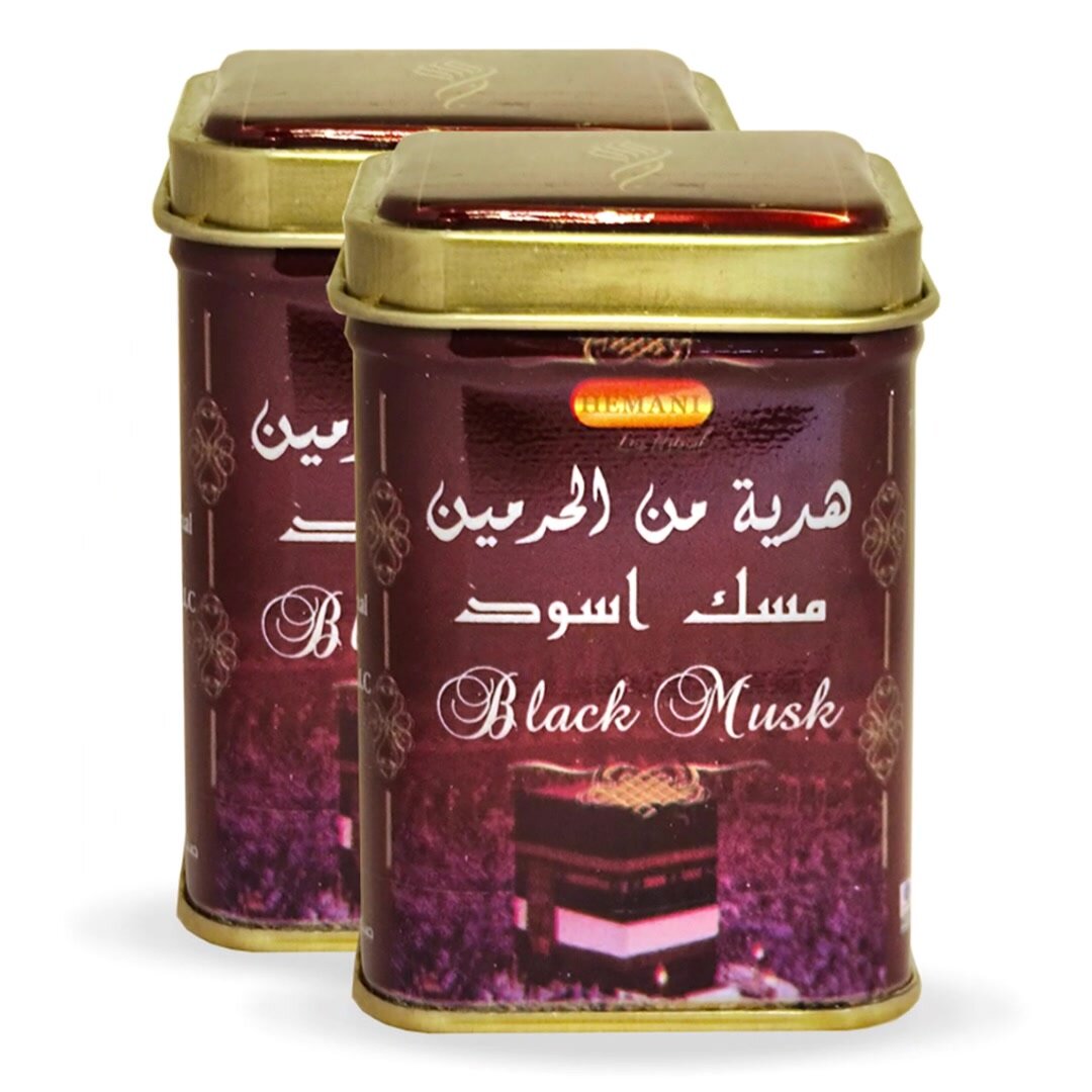 Сухие духи Hemani "Black Musk", унисекс, пряный восточный аромат, 2шт по 25гр — фото 1
