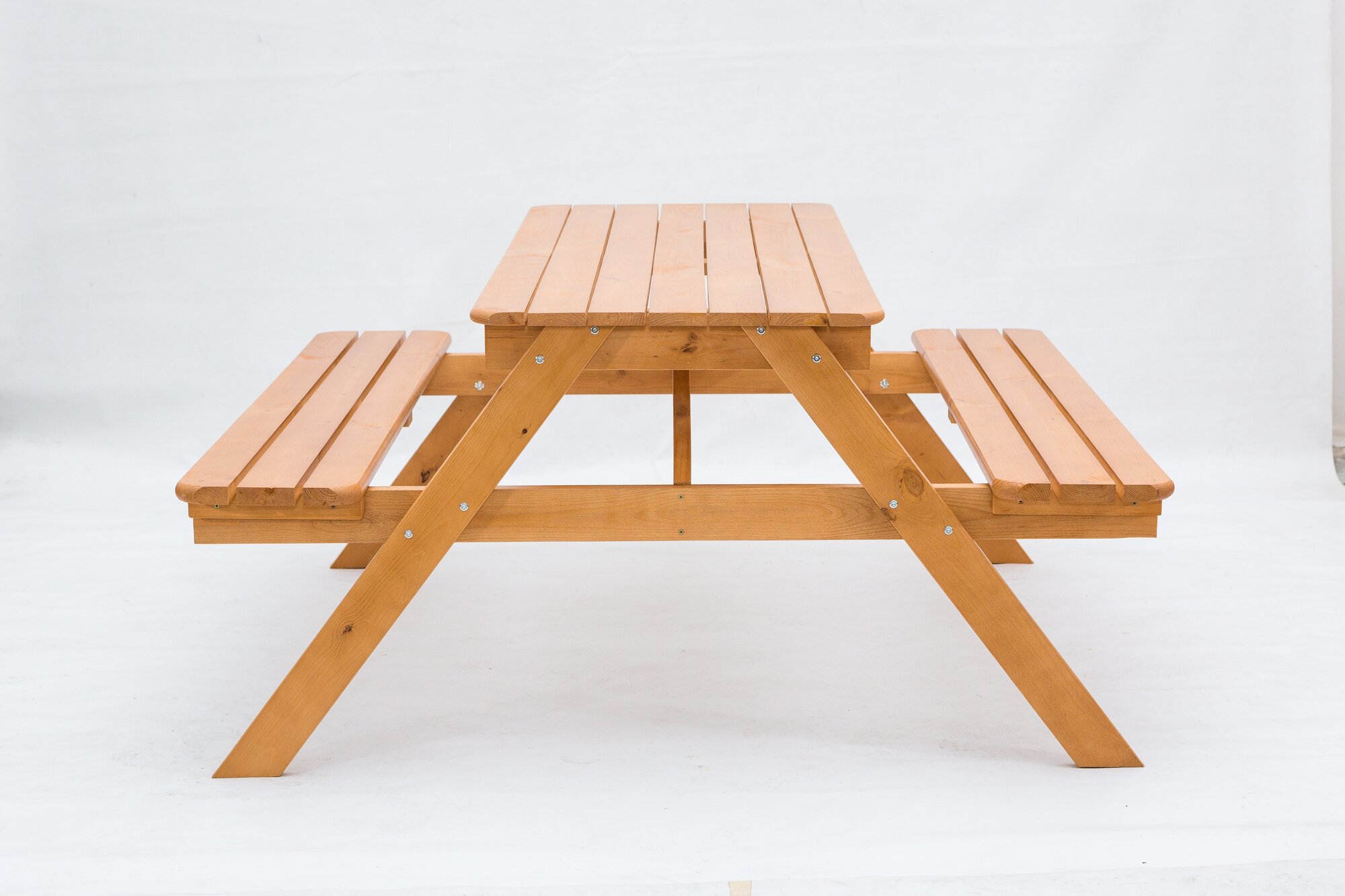 Комплект мебели фотон Пикник (стол, 2 скамьи), орех - фотография № 6