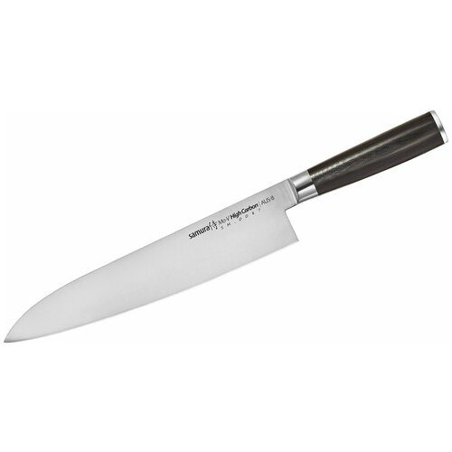 Шеф нож для нарезки мяса, рыбы, овощей и фруктов / кухонный нож / поварской нож для кухни Samura Mo-V 240мм SM-0087