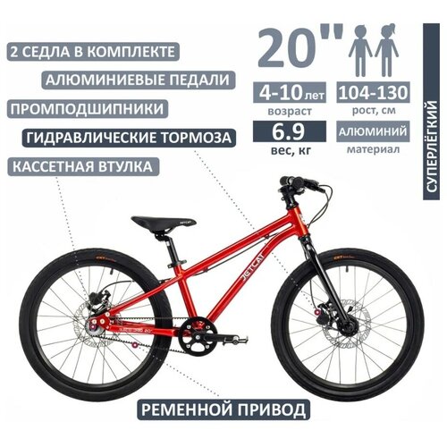 Велосипед - JETCAT - RACE PRO 20 дюймов DISC SINGLE SPEED - RED (Красный) детский для мальчика и девочки