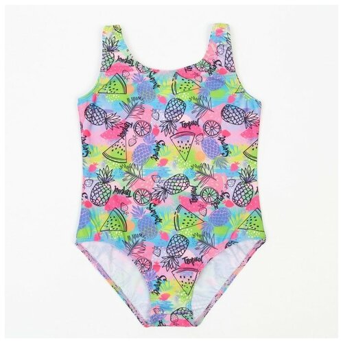 фото Купальник слитный для девочки, цвет сиреневый, рост 128 см