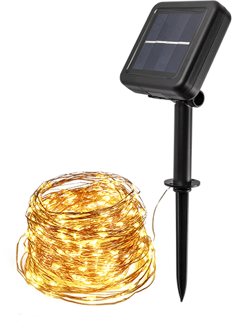 Светильник с солнечной батареей ФАZА SLR-G03-200Y нить, желт. 200 LED