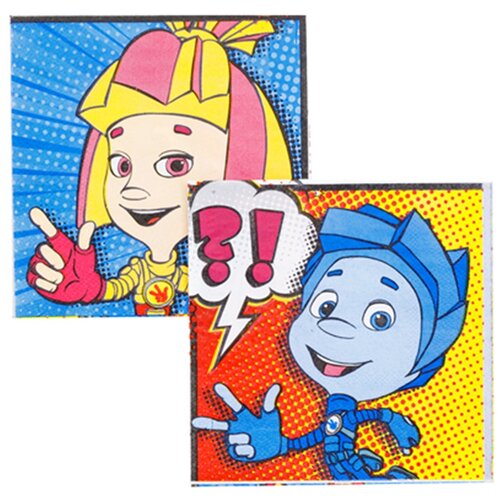 фото Салфетка бумажная "фиксики", комиксы, 25 см, набор 12 шт. yandex market