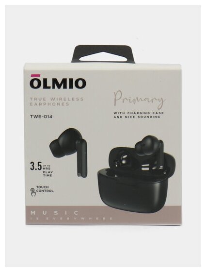 Наушники Olmio 044030 TWE-14 True Wireless черные - фото №4