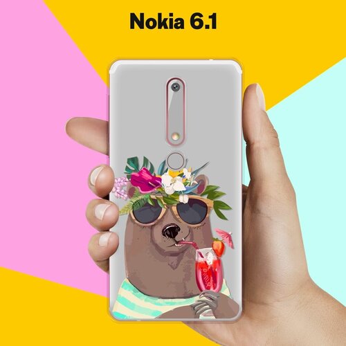 Силиконовый чехол на Nokia 6.1 Медведь / для Нокия 6.1 силиконовый чехол на nokia c10 нокия с10 кельтский медведь