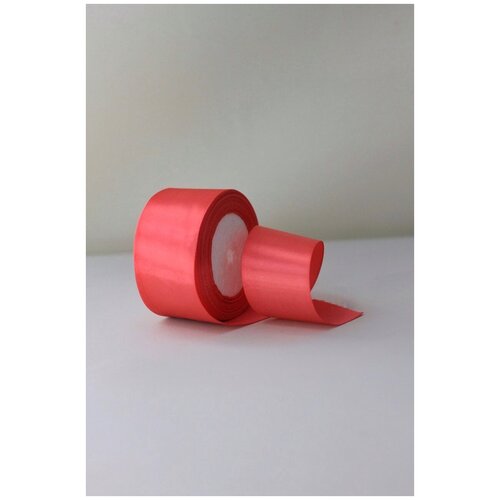 Лента атласная 50 мм светло-красный
