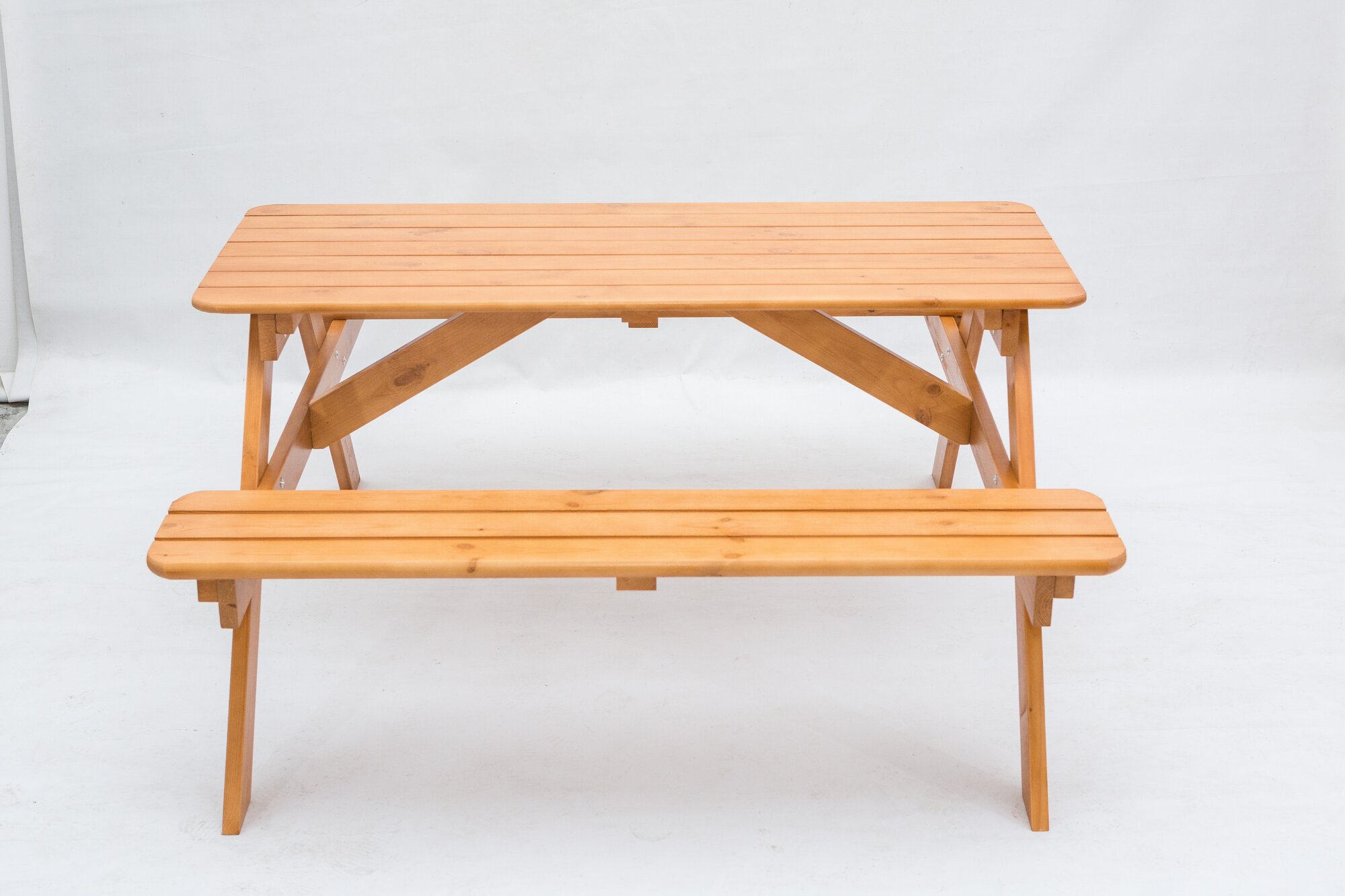 Комплект мебели фотон Пикник (стол, 2 скамьи), орех - фотография № 4