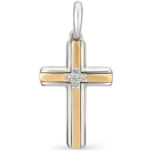 Алькор Крестик из серебра с бриллиантом 03-1248/000Б-00