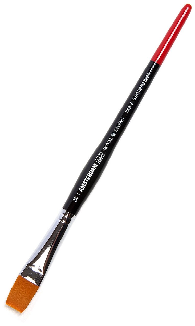 Кисть для акрила Amsterdam 342 синтетика мягкая плоская ручка короткая №14