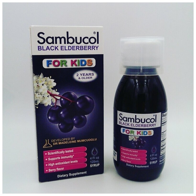 Сироп Sambucol Black Elderberry for kids, 180 г, 120 мл