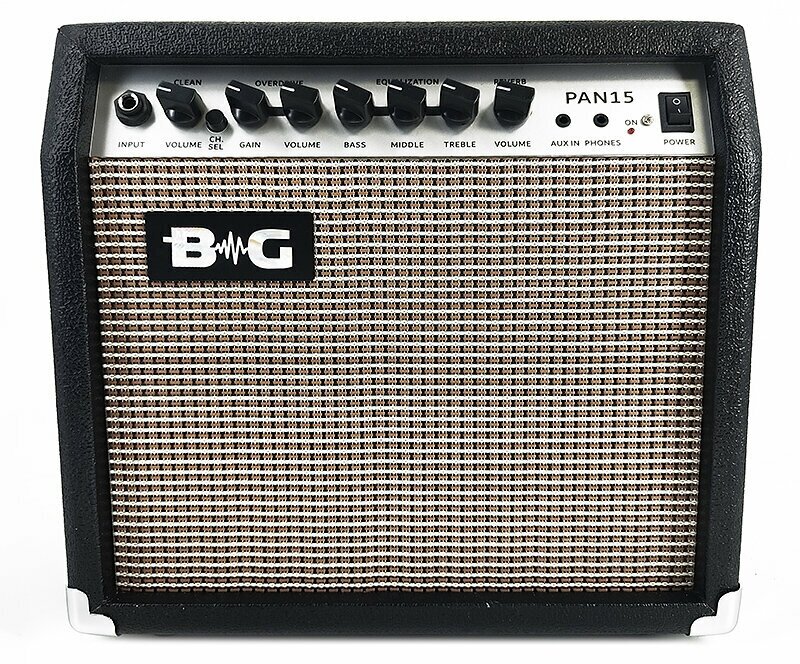 BG PAN15 Усилитель гитарный комбо, 15 Вт, 8", Input, Clean, Drive, 3-band EQ, Reverb, CD Input