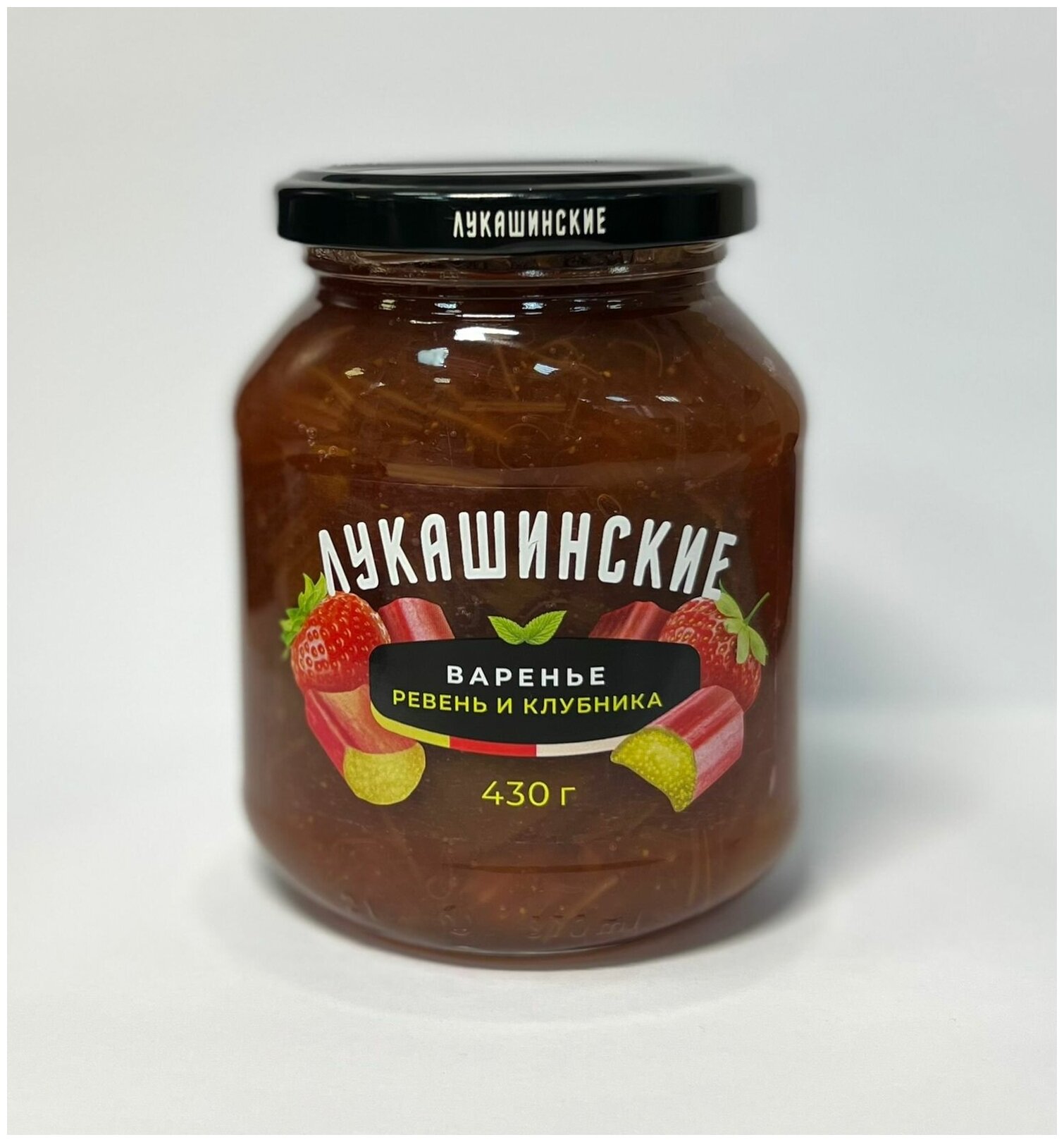 Варенье "Лукашинские" ревень и клубника 0,430 - фото №3