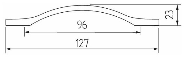 Ручка-скоба мебельная 127х23 мм, межцентровое расстояние 96 мм, цвет - черный матовый, 1 шт. - фотография № 4