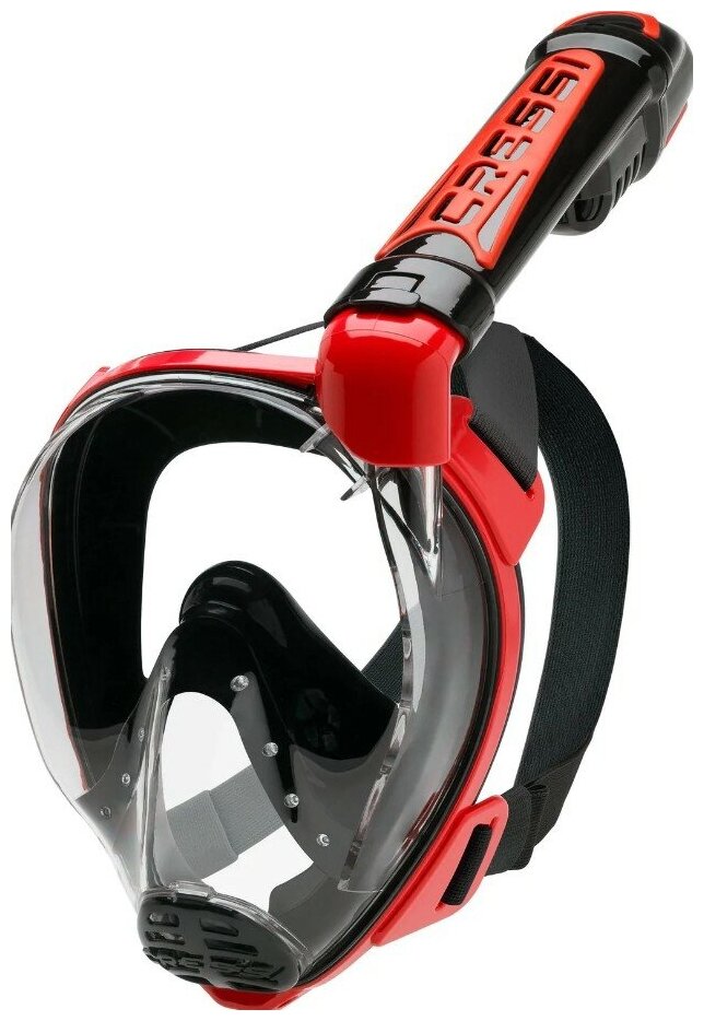 Полнолицевая маска для плавания/снорклинга CRESSI DUKE черный/красный (M/L)