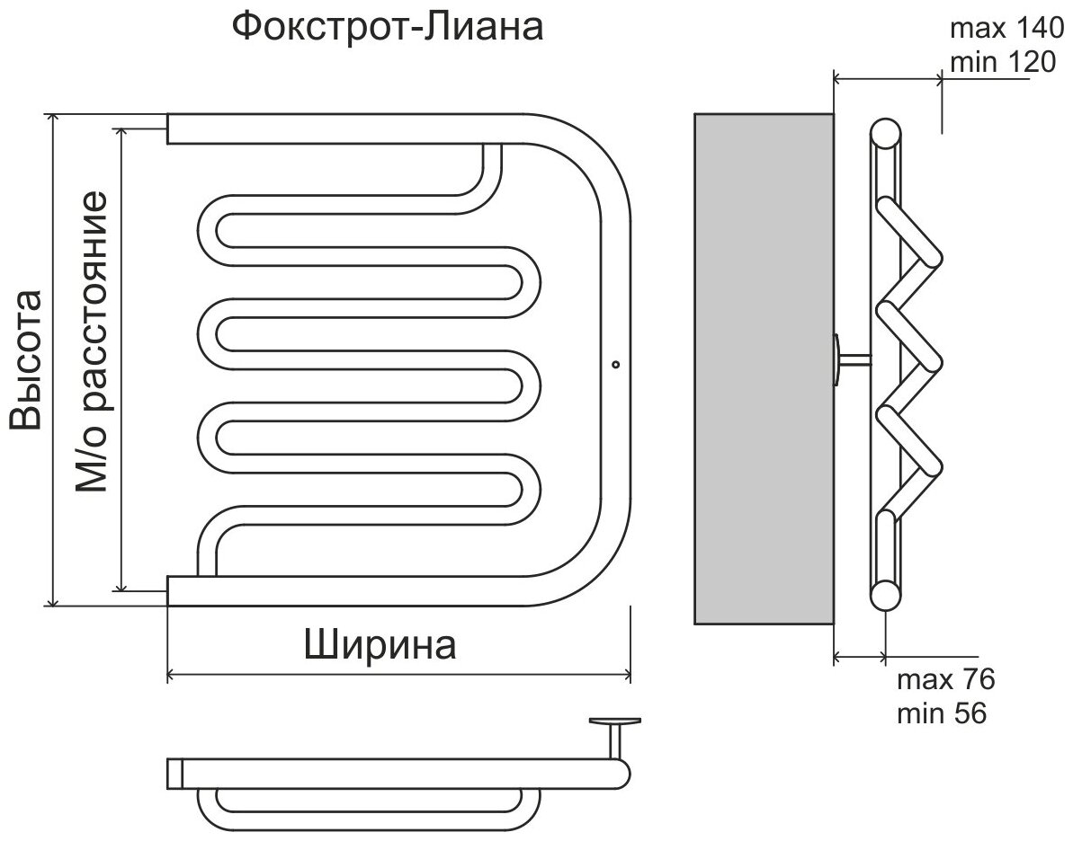 Водяной полотенцесушитель TERMINUS Фокстрот-Лиана 500x532 нержавеющая сталь - фотография № 5