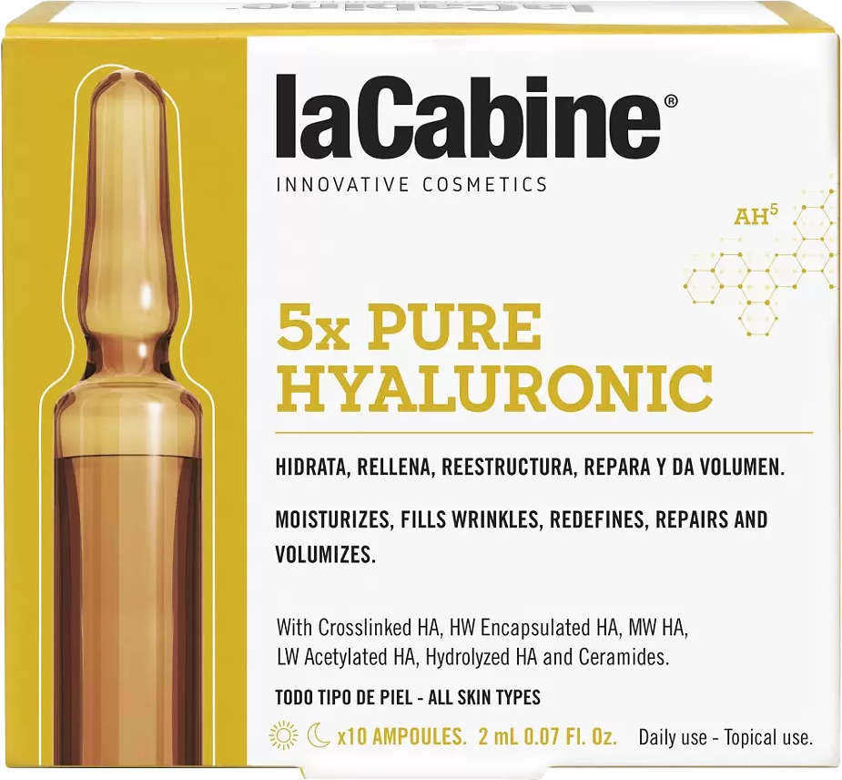 LaCabine Комплекс из 5 видов гиалуроновой кислоты в ампулах 5xPure Hyaluronic Ampoules 2 мл 10 шт