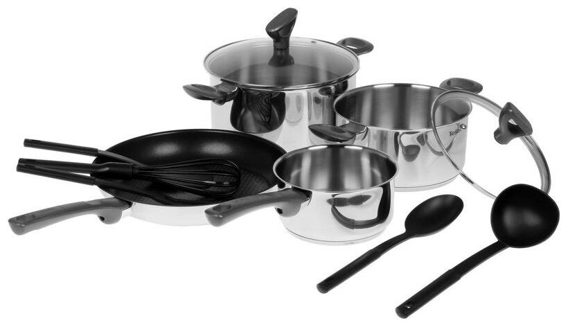 Набор посуды Tefal Daily Cook G713SB74 11 пр. серебристый