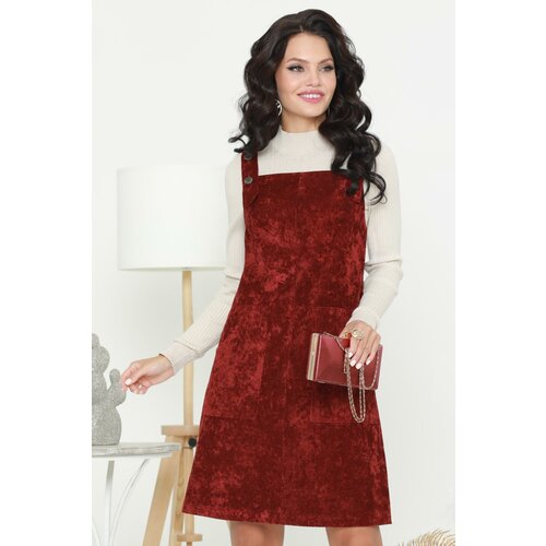Платье DStrend, вельвет, повседневное, размер 44, красный