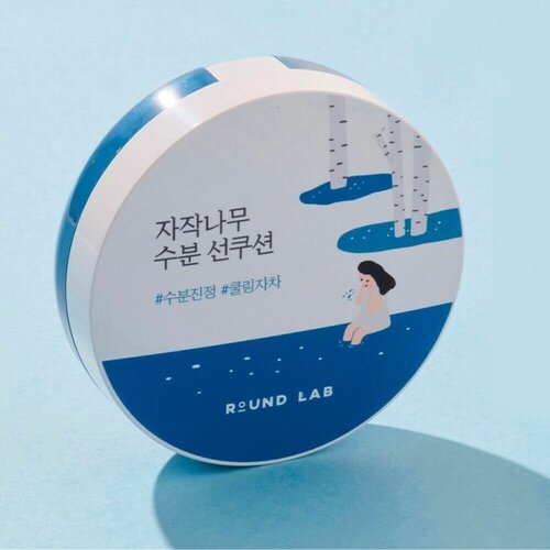 Солнцезащитный кушон с берёзовым соком Round Lab Birch Juice Moisturizing Sun Cushion SPF50+ PA++++