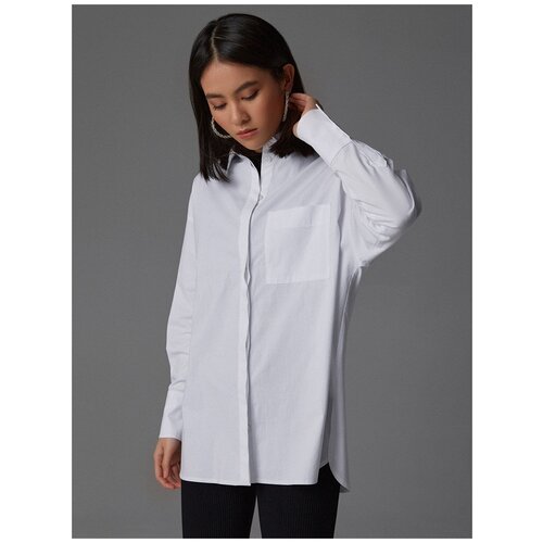 Рубашка женская T-lab TL-BT-007 белый, Прямой силуэт / Сlassic fit, цветБелый, размер 46