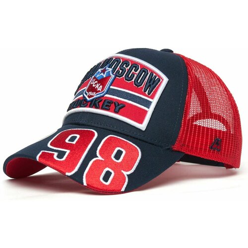 фото Бейсболка atributika & club, размер 55-58, синий, красный