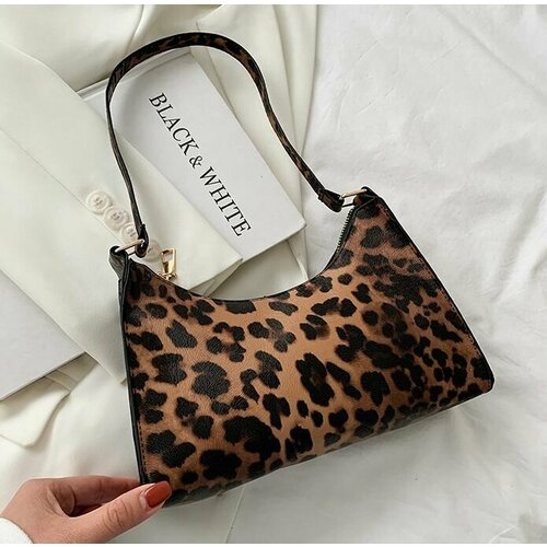 фото Сумка багет , фактура рельефная, черный, оранжевый dav