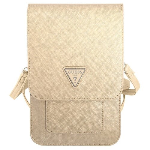 Сумка Guess Wallet Bag Saffiano Triangle logo для смартфонов, бежевая