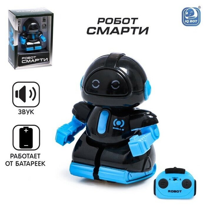 Робот радиоуправляемый IQ BOT "Минибот", световые эффекты, цвет черный, пластик, в коробке (602)