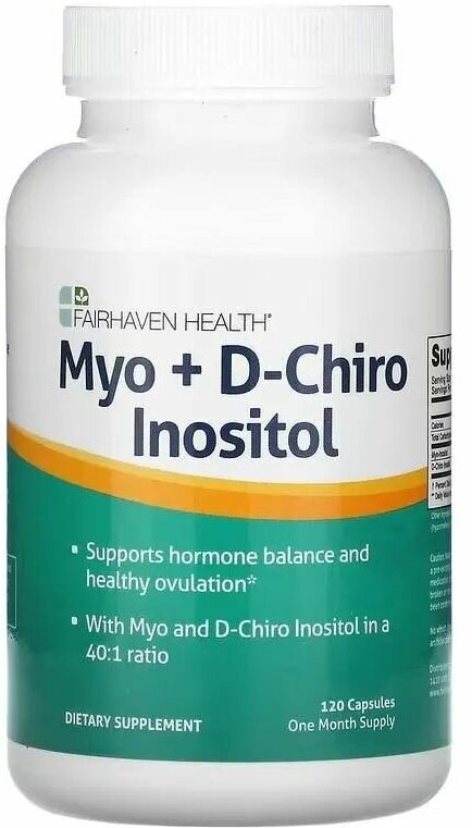 Мио-инозитол / Myo-Inositol + D-Chiro Fairhaven Health 120