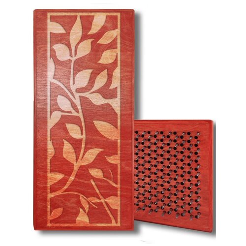 фото Доска садху с динамическими гвоздями, листья - 7 шаг 10мм красная goodwood