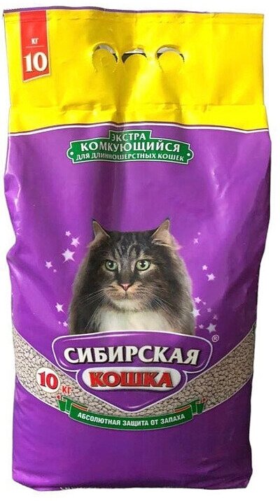 Наполнитель комкующийся "Сибирская кошка" Экстра 10кг