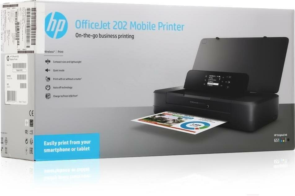 Принтер струйный HP OfficeJet 202 Mobile цветн A4