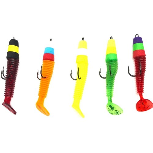 Приманка Мандула Джиг-киллер 8 см/ 5 шт /с силиконовым виброхвостом