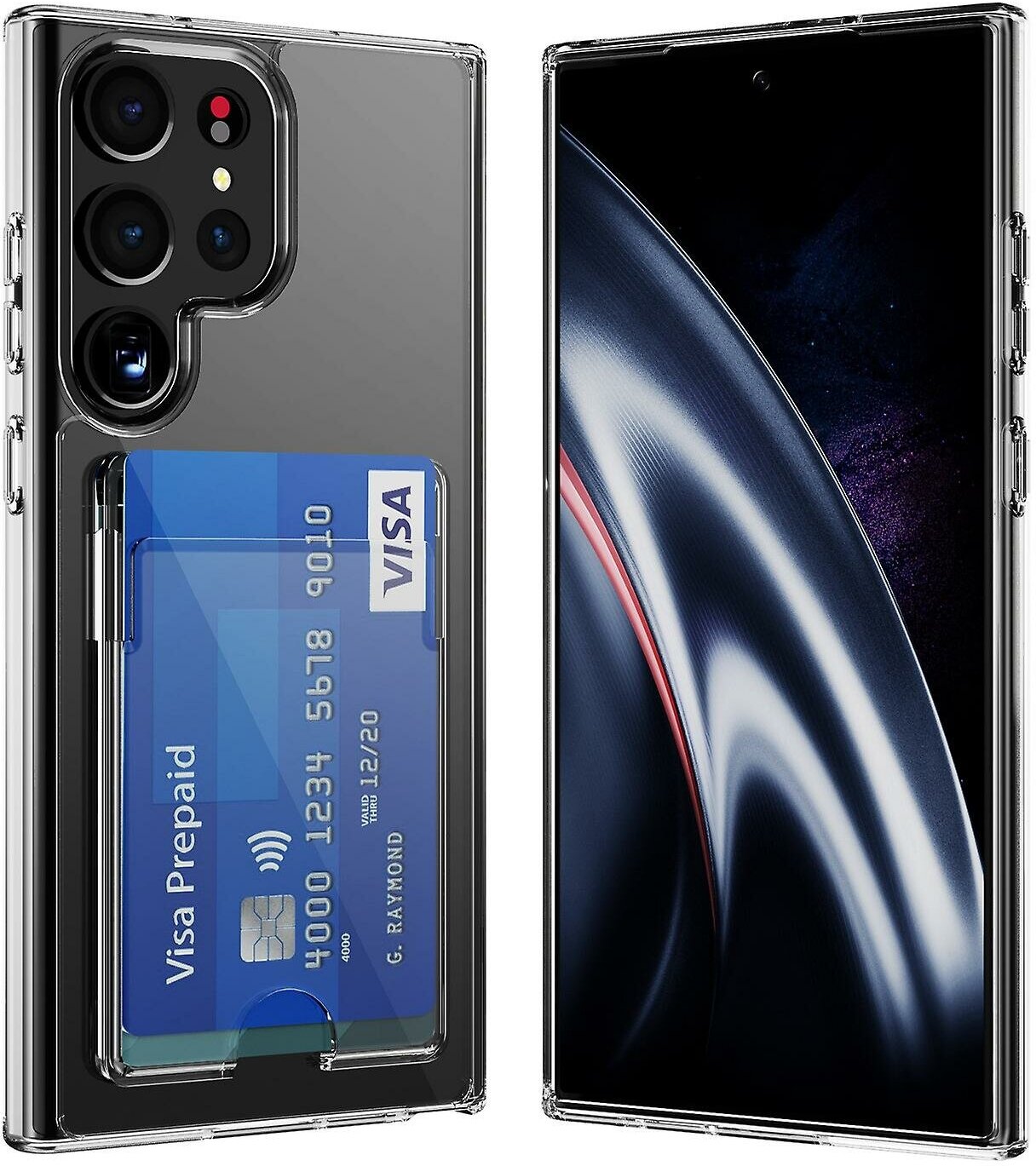 Чехол с отделением для карт Samsung S23 ULTRA, прозрачный