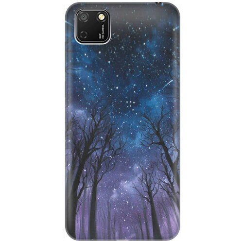 фото Ультратонкий силиконовый чехол-накладка для huawei y5p / honor 9s с принтом "ночной лес" gosso