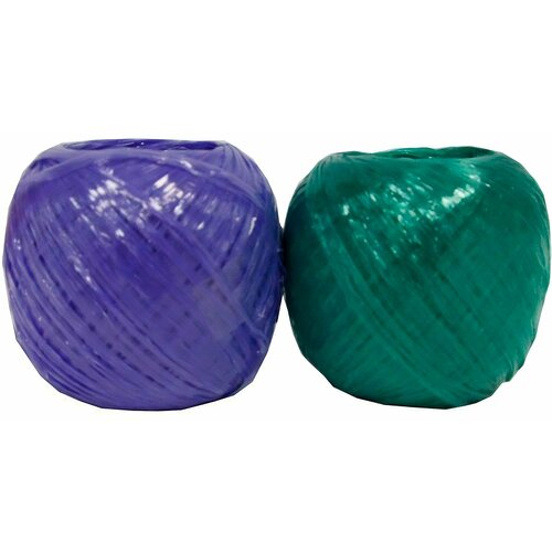 Пленка полипропиленовая фибрилированная цветная 2 шт по 100 м Прочная нить окрашенная в сочные и яркие оттенки Подходит для хозяйственных нужд и творчества 344₽