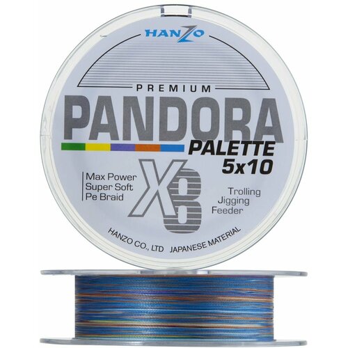 шнур плетеный hanzo pandora premium x8 1 0 165мм 125м green Шнур плетеный Hanzo Pandora Premium X8 #1,2 0,185мм 150м (multicolor)