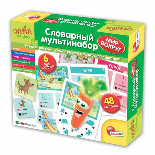 Lisciani. Carotina Preschool. Игра Словарный мультинабор. Мир вокруг арт. R63581