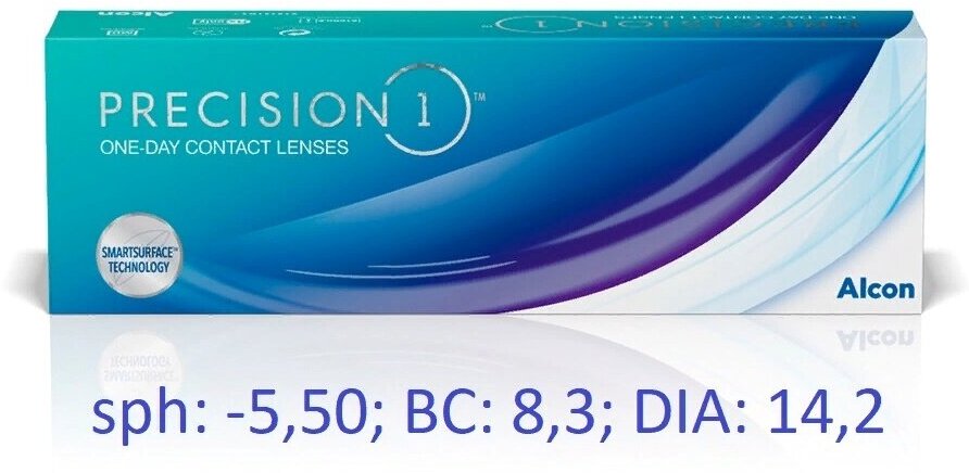 Контактные линзы Alcon, Precision1, Однодневные, -5,50 / 14,2 / 8,3 / 30 шт.