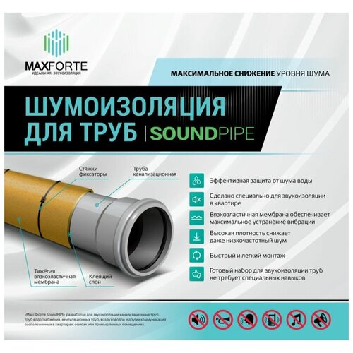 Шумоизоляция для труб МаксФорте SoundPIPE