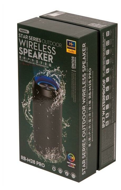 Portable speaker / Колонка bluetooth REMAX RB-M28 PRO Star Series Outdoor Wireless Speaker, IPX7, черный