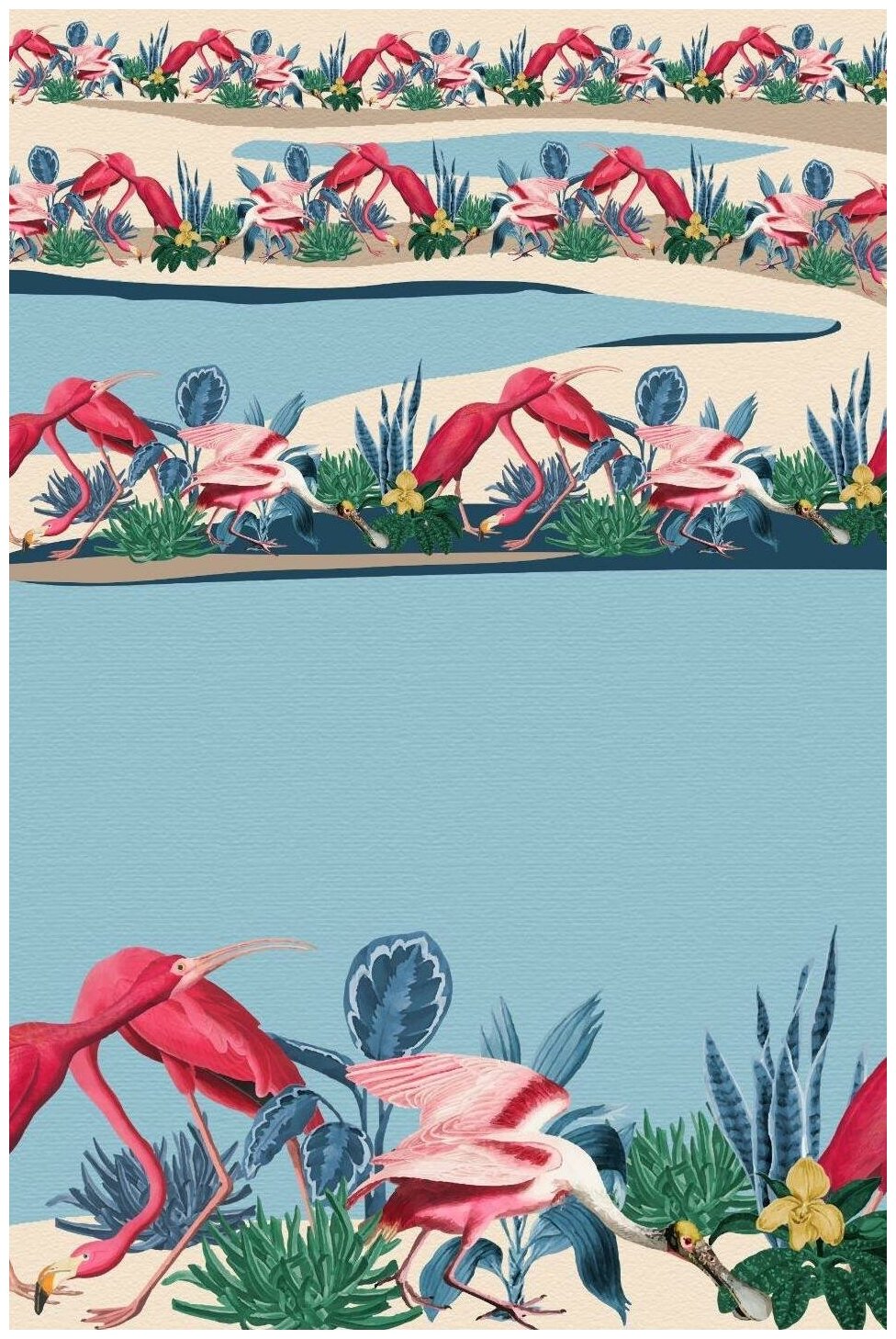 Постер / Плакат / Картина Джунгли - Фламинго 40х50 см в раме