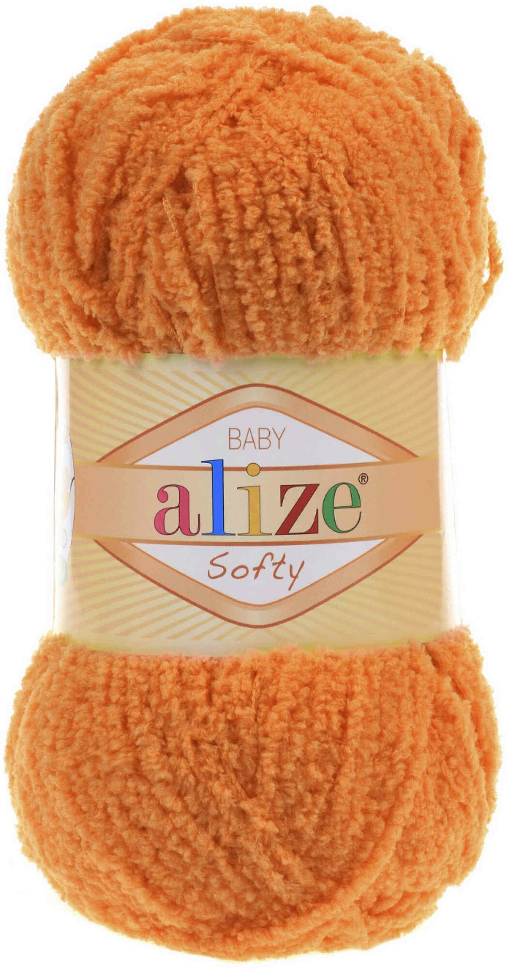Пряжа Alize Softy оранжевый (06), 100%микрополиэстер, 115м, 50г, 3шт