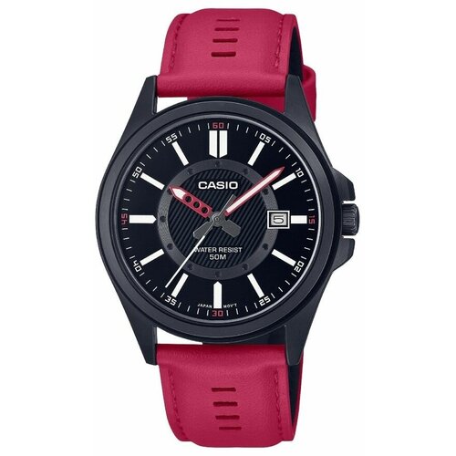 фото Наручные часы casio наручные часы casio mtp-e700bl-1e, красный, серебряный