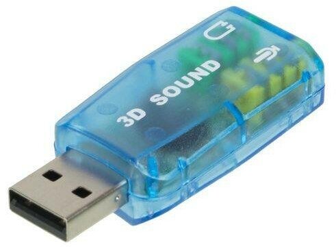 Звуковая карта C-media USB синего цвета