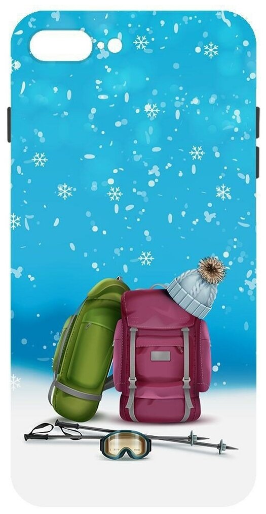 Чехол-накладка Krutoff Софт Кейс Зимний отпуск для iPhone 7 Plus/8 Plus черный