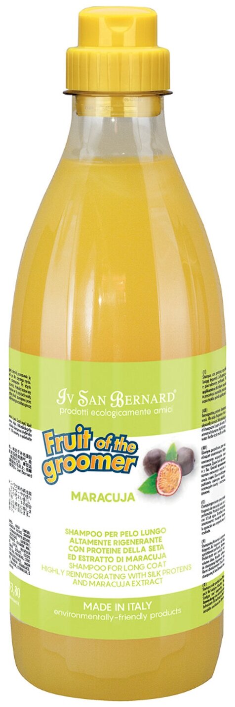 Шампунь ISB FRUIT OF THE GROMMER MARACUJA SHAMPOO Ив Сан Бернард шампунь Маракуйя с протеинами для длинношерстных собак и кошек (1 л), NSHAMA1000 Iv San Bernard 8022767041487