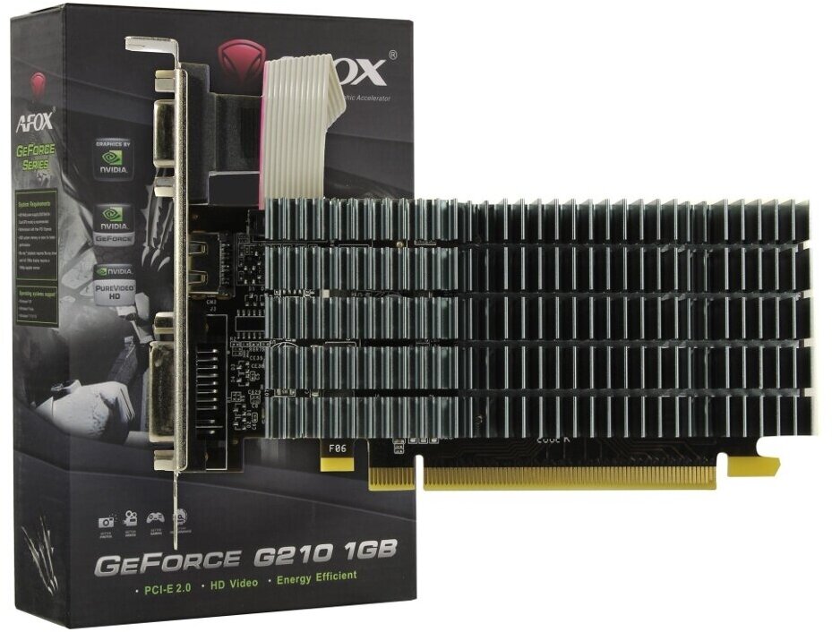 Видеокарта PCI-E Afox 1GB DDR2 64bit 40nm 459/400MHz DVI/HDM/D-SubI RTL - фото №11