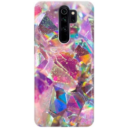 фото Re:pa накладка transparent для xiaomi redmi note 8 pro с принтом "розовые кристаллы"